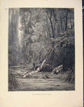 Original Old Antique Print Aesop Fable Clx Torrent River C1868 Story Victorian
