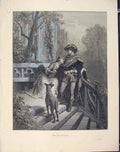 Original Old Antique Print Two Pigeons Aesop Fable Clxvii C1868 Story Victorian