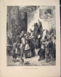 Original Old Antique Print Madman SWisdom Aesop Fable Clxix C1868 19th