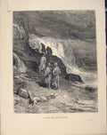 Original Old Antique Print Aesop Fable Clxxiv Jpiter Traveller C1868 Art 19th