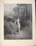 Original Old Antique Print Aesop Fable Ccxxii Love Folly 1868 Story Art 19th