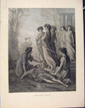 Original Old Antique Print Aesop Fable Ccxxxvi Daphnis Alcimadura C1868 19th