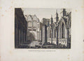 Original Old Antique Print Edinburgh Inside Holy Road Chapel C1797 18th Century