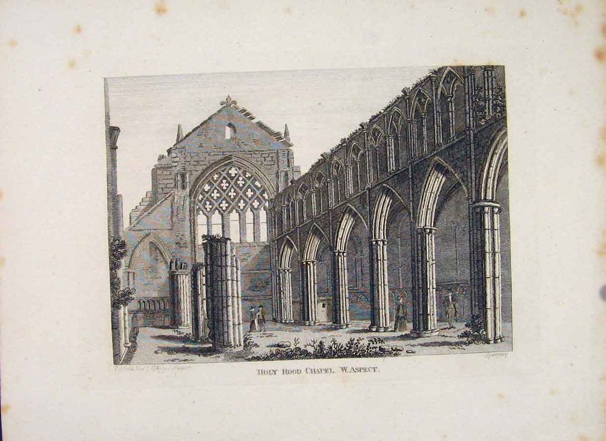 Original Old Antique Print Holy Rood Chapel Aspect C1797 Fine Art 18th Century