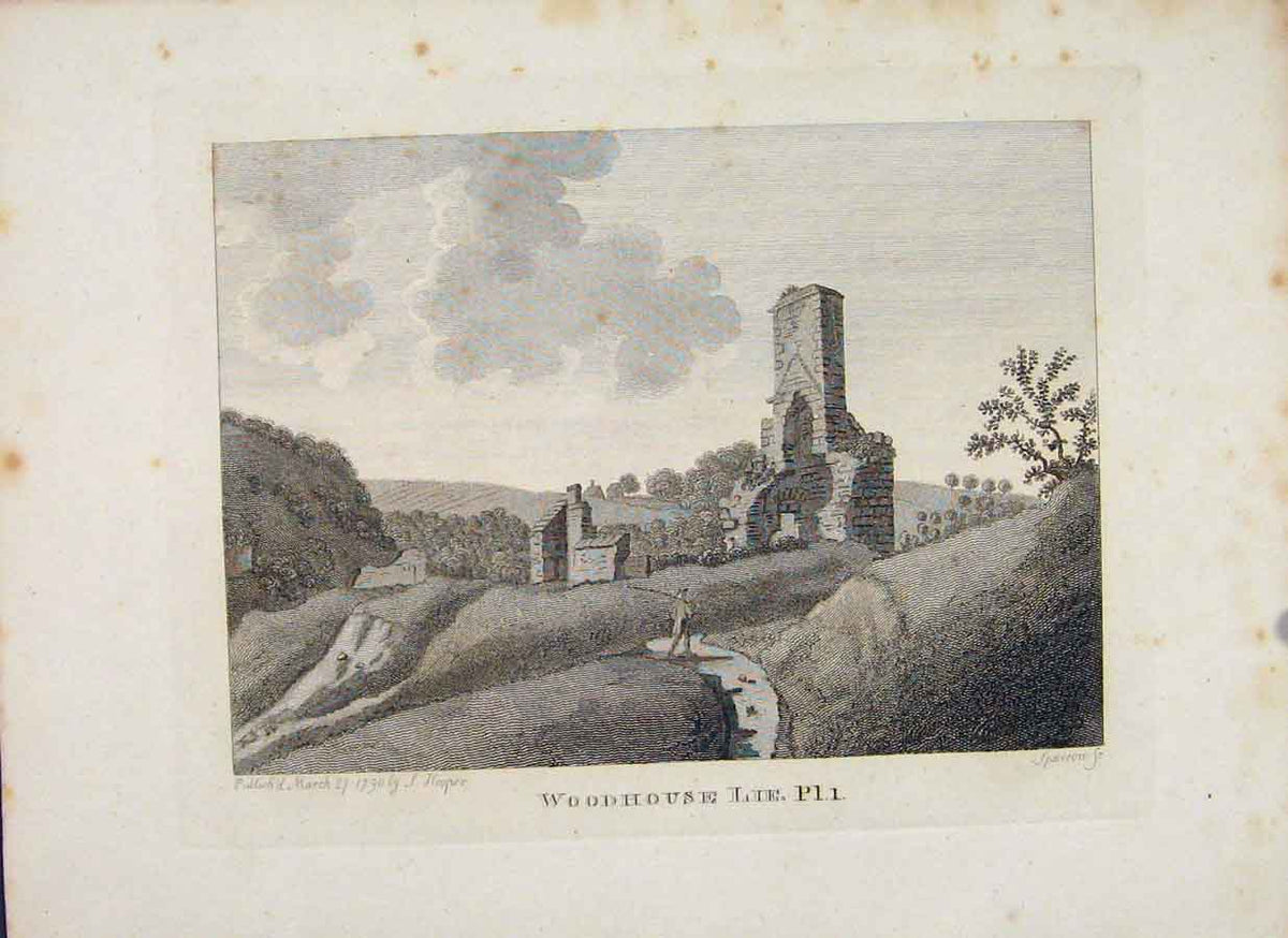Original Old Antique Print Woodhouse Lie PlateEdinburgh Scotland