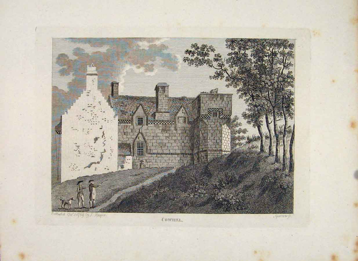 Original Old Antique Print Dumfires Cowhill Scotland Fine Art