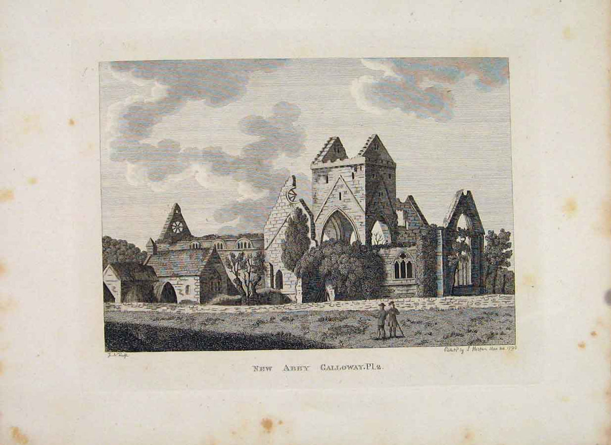 Original Old Antique Print Galloway New Abbey PlateFine Art
