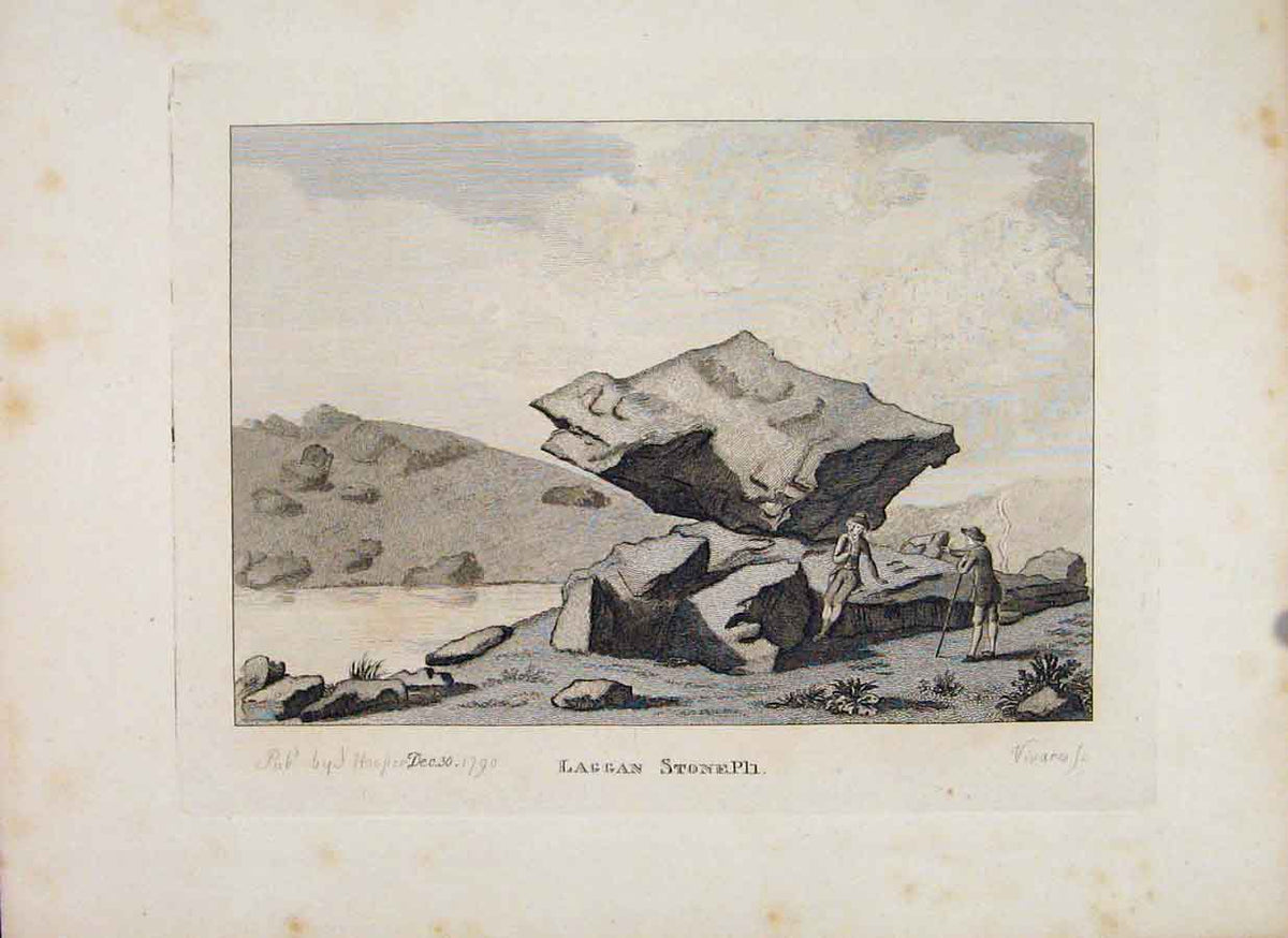 Original Old Antique Print Laggan Stone PlateScotland Galloway