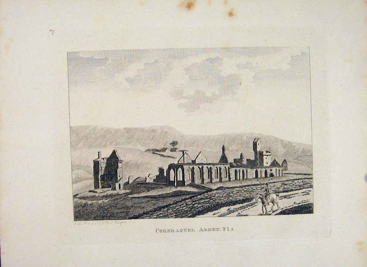 Original Old Antique Print Ayrshire Corsraguel Abbey PlateFine Art