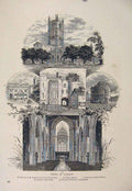 Original Old Antique Print Ludlow Church St Lawrence Market House Gateway C1878