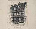 Original Old Antique Print Feathers Hotel View England Fine Art