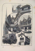 Original Old Antique Print Views Coventry England Fine Art C1878 19th