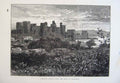 Original Old Antique Print Conway Caastle Road Llanrwst C1878 19th