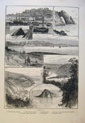 Original Old Antique Print Torquay Victoria Parade Natural Arch Saddle Rock