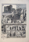 Original Old Antique Print Sotuh Wall Chanpel Abby Church C1878 19th