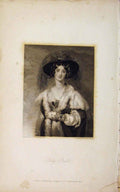 Original Old Antique Print Editorial Portrait Fine Art Lady Peel