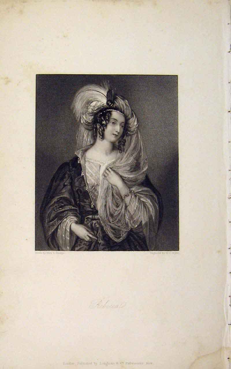 Original Old Antique Print Rebecca L Sharpe Portrait Editorial Art