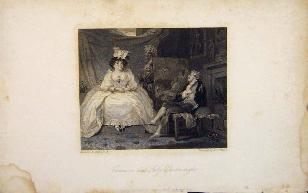 Original Old Antique Print Carmine Lady Pentwazle Comedy Portrait Editorial