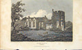 Original Old Antique Print Stoke Castle England Art Shropshire