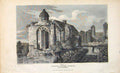 Original Old Antique Print England Worcester Dudle Priory Church