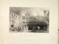 Original Old Antique Print Scotland Inner Court Palace Linlithrow