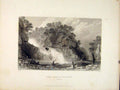 Original Old Antique Print Lanarshire Scotland Corra Lynn Clyde