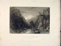Original Old Antique Print Pass Inverfarrakaig Inverness Scotland 20th Century