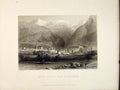 Original Old Antique Print Switzerland Brieg Ascent Simplon Art