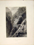 Original Old Antique Print Switzerland Gallery Gondo Simplon C1835 19th Century