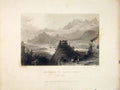 Original Old Antique Print Junction Rhine Tamina Ragatz Switzerland Art