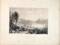 Original Old Antique Print Switzerland Lake Lausanne Above Pandex