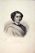 Original Old Antique Print Ex Queen Napels Portrait Emiment People C1860 19th