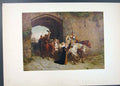 Original Old Antique Print Sweethearts And Wives Famous Painting By Waller