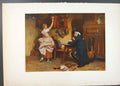 Original Old Antique Print Flirtation Famous Painting By Seymour Lucas