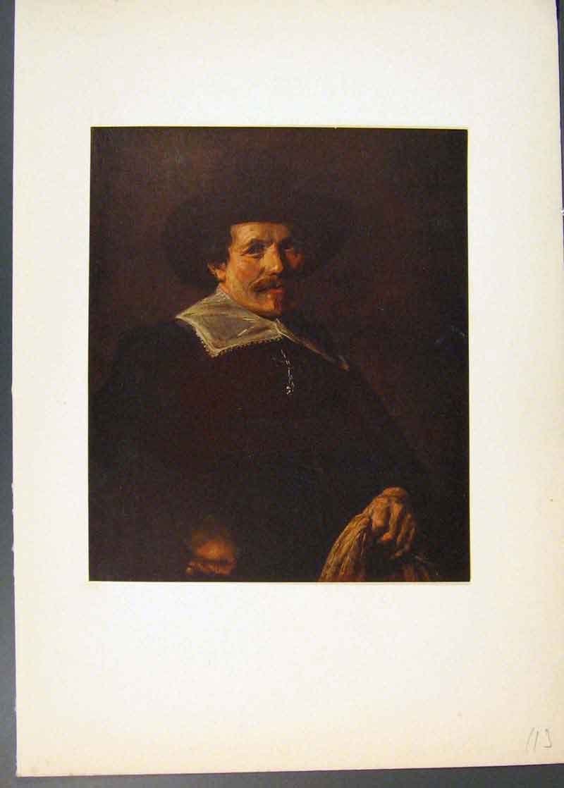 Old Antique Print Man With A Glove In His Hand Painted By Frans Hals Art