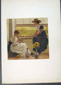 Original Old Antique Print Sun And Moon Flowers By Leslie Famous Painting