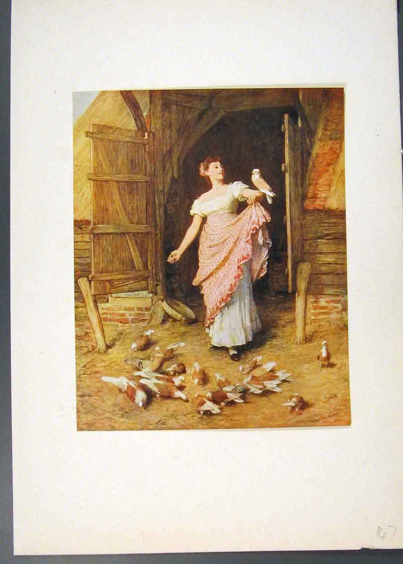 Original Old Antique Print Famrmers Gaughter Famous Painting By Sir Orchardson
