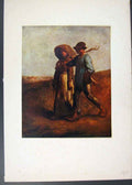 Original Old Antique Print Going To Work Famous Painting By Jean Francois Millet