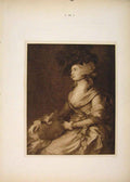 Original Old Antique Print Portrait Mrs Siddons Thomas Gainsborough Sepia