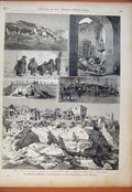 Original Old Antique Print Widmann Coburg Spanien Art Sketch