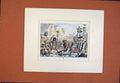 Original Old Antique Print Landing Julis Caesar Hand Colored Art