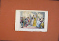 Original Old Antique Print Hand Colored Drawing John Leech Marriage Henry Sixth