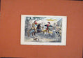 Original Old Antique Print Henry Viii Francis Meeting Hand Colored Drawing Leech