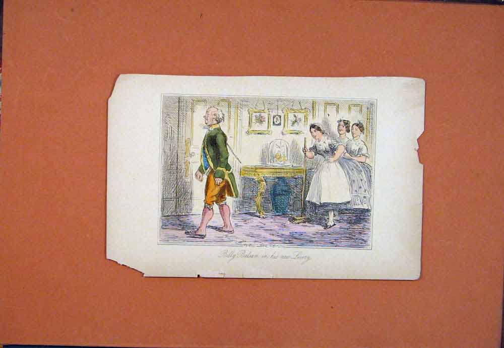 Original Old Antique Print Billy Balsam Livery John Leech Hand Color