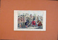 Original Old Antique Print Georgy Porgy State Coachy John Leech Hand Colored Art