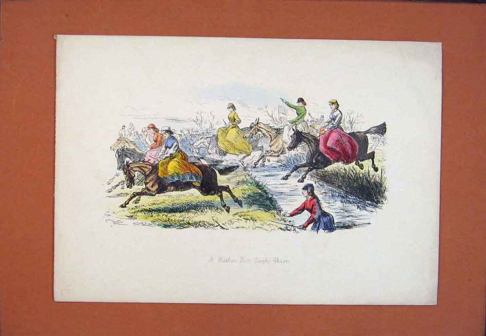 Original Old Antique Print Rather East Steeple Cjase Color Fine Art