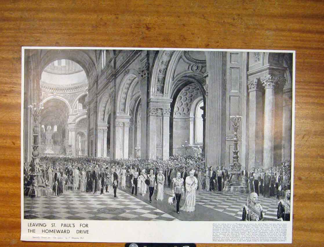Original Old Antique Print St Pauls Homeward Drive Sketch Fine Art