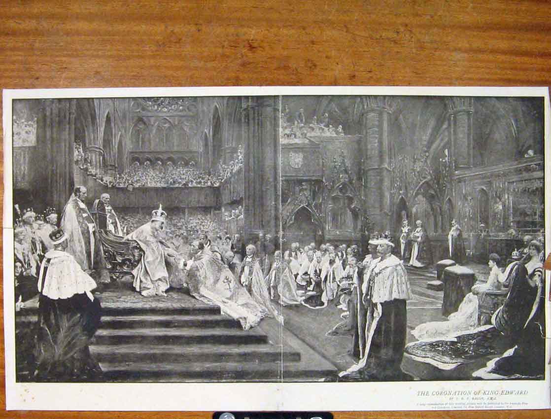Original Old Vintage Print Coronation King Edward Fine Art 1930 20th Century
