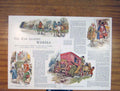 Original Old Antique Print War Against Wheels Coach Color Editorial Art