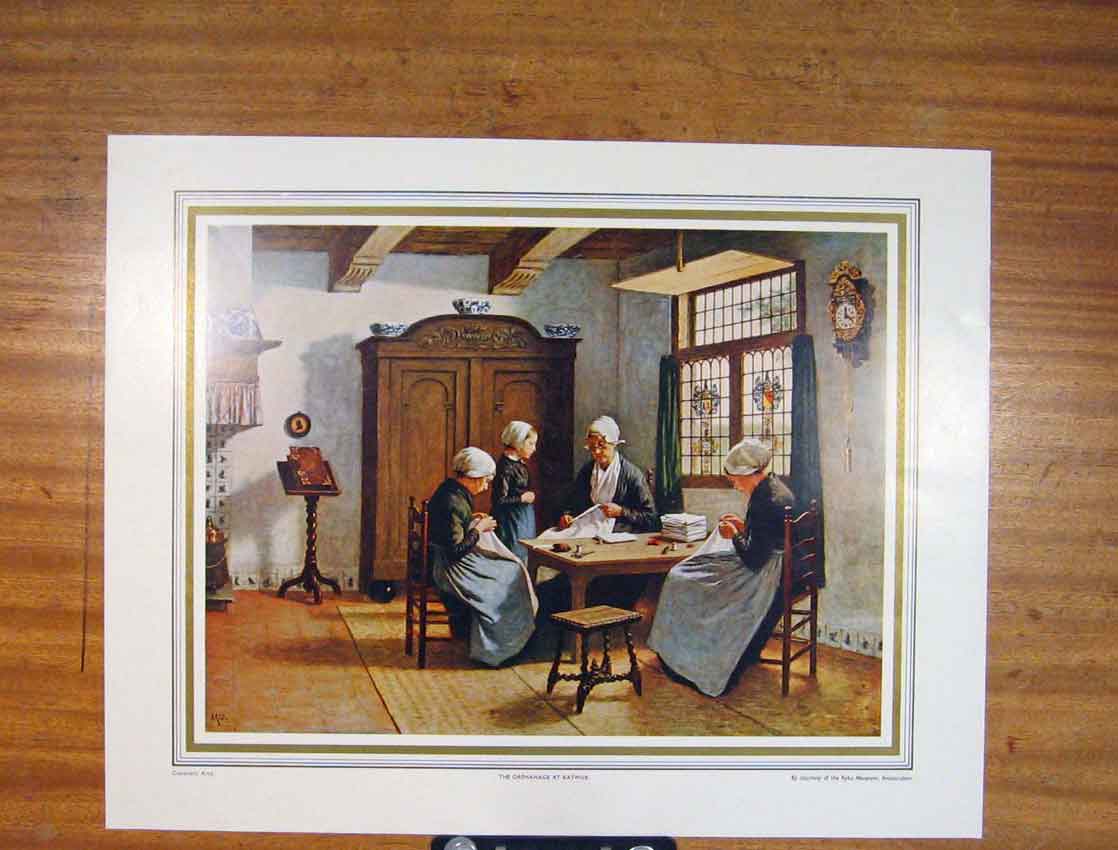 Original Old Vintage Print Orphanage Atwuk Fine Art Color C1930 20th Century